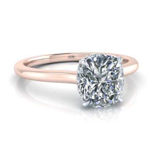 Custom Elongated Cushion Cut Engagement Ring #GTJ3950-cushion-fo-rw - Image 4