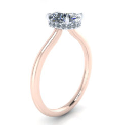 Alternative view of Custom Elongated Cushion Cut Engagement Ring #GTJ3950-cushion-fo-rw