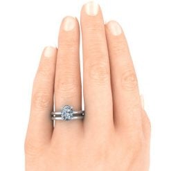 Alternative view of Matching Domed Wedding Band #GTJ3885-oval-pwb-v1
