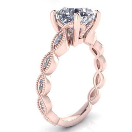 Vintage Cushion Cut Moissanite Ring #GTJ2012-cushion-fo-r - Image 2