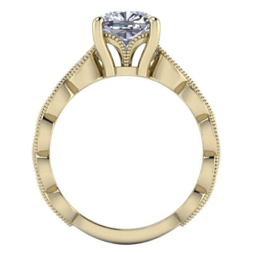 Vintage Cushion Cut Moissanite Ring #GTJ2012-cushion-fo-y - Image 3