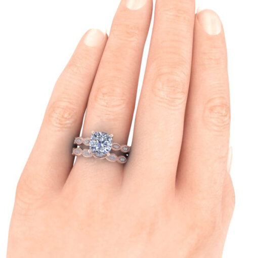 Vintage Cushion Cut Moissanite Ring #GTJ2012-cushion-fo-r - Image 10