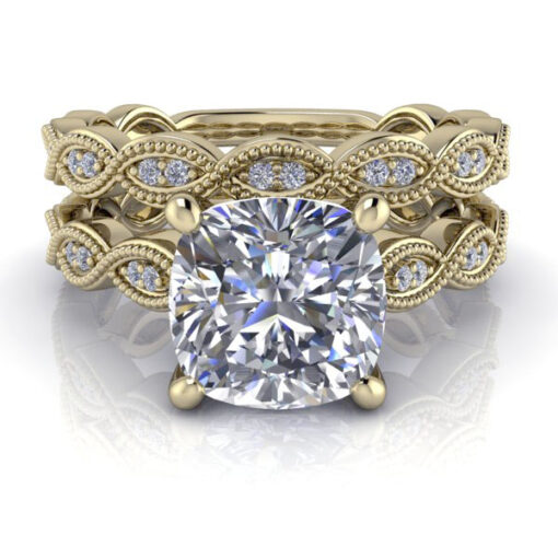 Vintage Cushion Cut Moissanite Ring #GTJ2012-cushion-fo-y - Image 8