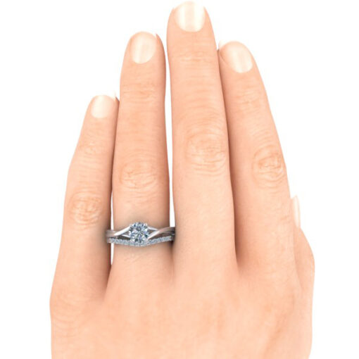 Matching Contour Diamond Wedding Ring #GTJ3800-round-dwb-w - Image 3