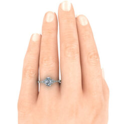 Elongated Cushion Cut Moissanite Ring #GTJ3953-cushion-fo-18y | Gerry The Jeweler GTJ3953 cushion y 7x5mm hand 1 | Gerry The Jeweler