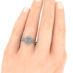 Elongated Cushion Cut Moissanite Ring #GTJ3953-cushion-fo-18y | Gerry The Jeweler GTJ3953 cushion y 7x5mm hand 2 | Gerry The Jeweler