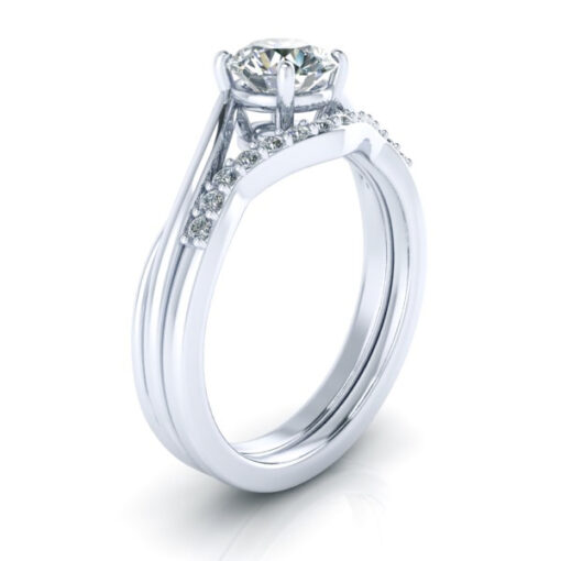 Matching Contour Diamond Wedding Ring #GTJ3800-round-dwb-v2-w - Image 2
