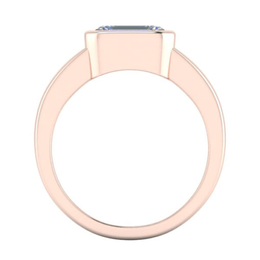East West Bezel Set Emerald Cut Ring #GTJ3889-emerald-fo-r - Image 3