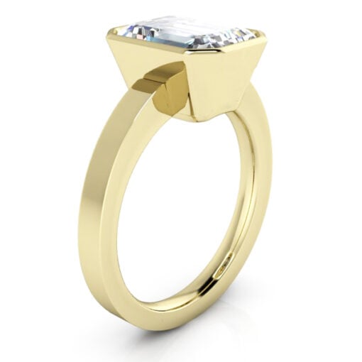Custom Bezel Set Emerald Cut Ring #GTJ922-emerald-fo-cstm-v2-y - Image 2