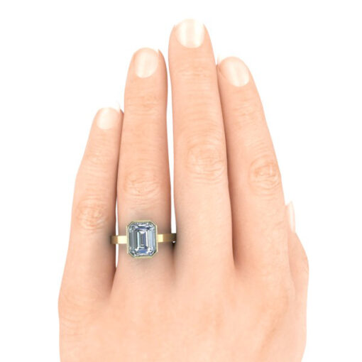 Custom Bezel Set Emerald Cut Ring #GTJ922-emerald-fo-cstm-v2-y - Image 5