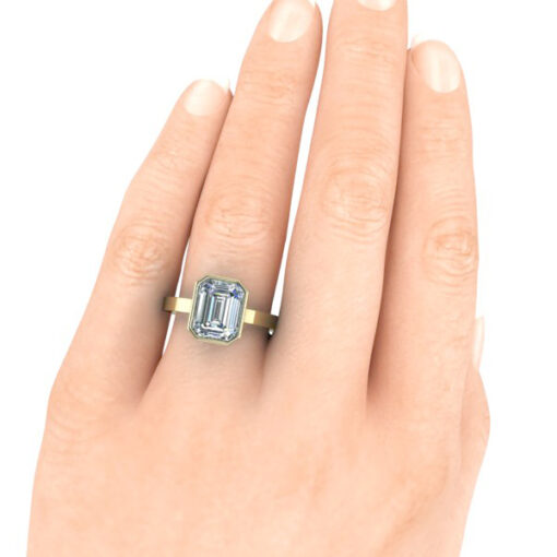 Custom Bezel Set Emerald Cut Ring #GTJ922-emerald-fo-cstm-v2-y - Image 6