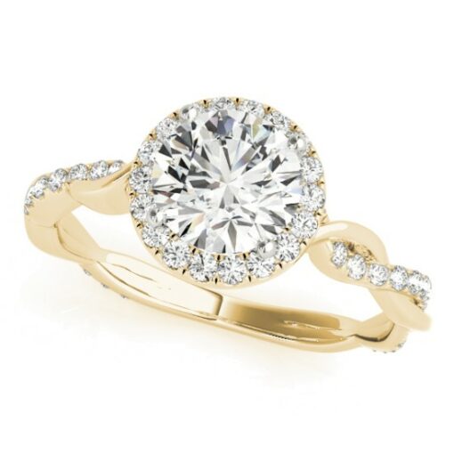 Round Halo Engagement Ring Setting #GTJ3730-round-fo-y - Image 3