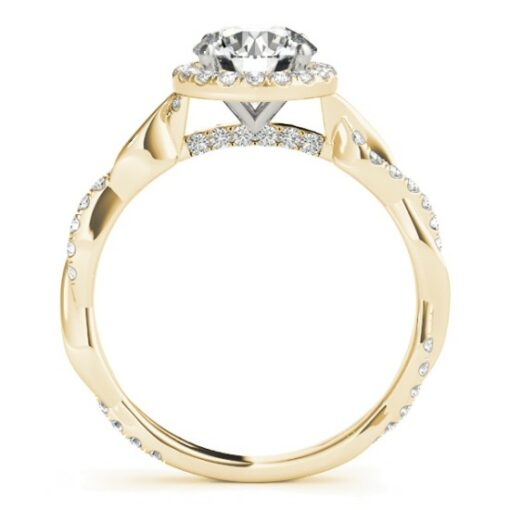 Round Halo Engagement Ring Setting #GTJ3730-round-fo-y - Image 2