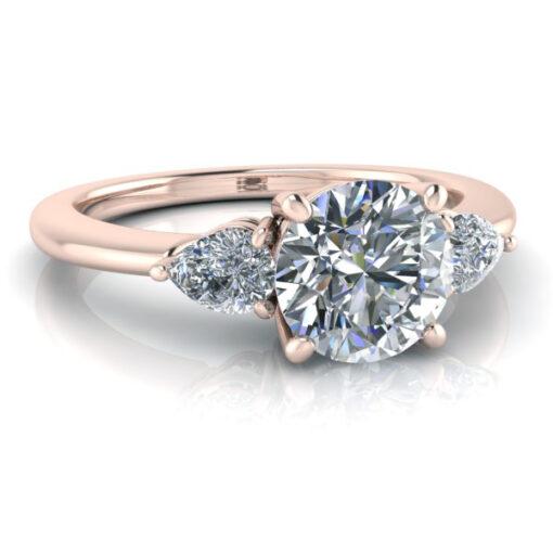 Three-Stone Round Cut Moissanite Ring #GTJ1166-round-fo-r - Image 4
