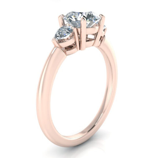 Three-Stone Round Cut Moissanite Ring #GTJ1166-round-fo-r - Image 2