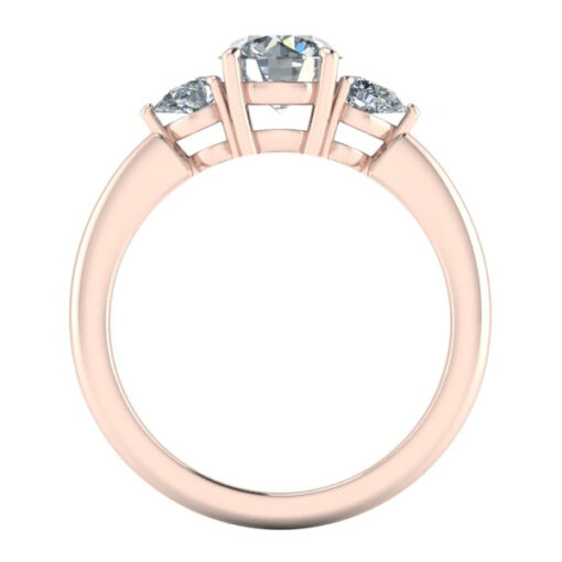 Three-Stone Round Cut Moissanite Ring #GTJ1166-round-fo-r - Image 3