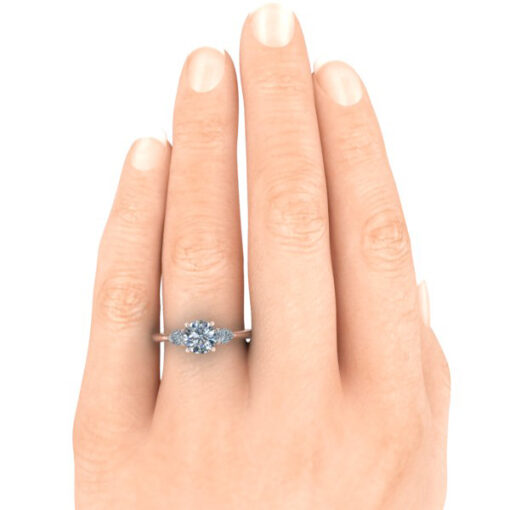 Three-Stone Round Cut Moissanite Ring #GTJ1166-round-fo-r - Image 5