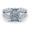 Princess Cut Split Shank Ring with Euro Shank - Style GTJ3955-princess-w Princess cut split shank engagement ring with secret hidden diamond and 172 pave set accent diamonds in white gold and platinum.