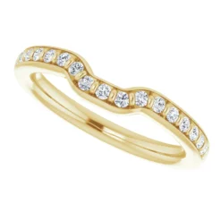 Matching Contour Wedding Band #GTJ1077-emerald-dwb-y | Gerry The Jeweler GTJ1077 emerald dwb y 4 | Gerry The Jeweler