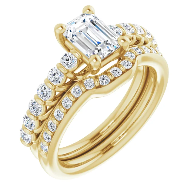 Matching Contour Wedding Band #GTJ1077-emerald-dwb-y | Gerry The Jeweler Matching Contour Wedding Band #GTJ1077-emerald-dwb-y - Image 2