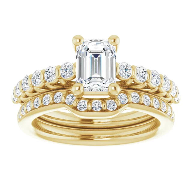 Matching Contour Wedding Band #GTJ1077-emerald-dwb-y | Gerry The Jeweler Matching Contour Wedding Band #GTJ1077-emerald-dwb-y - Image 3