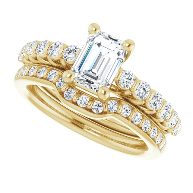 Matching Contour Wedding Band #GTJ1077-emerald-dwb-y | Gerry The Jeweler Matching Contour Wedding Band #GTJ1077-emerald-dwb-y - Image 4