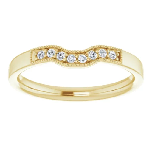Vintage Diamond Contour Wedding Ring #GTJ1033-emerald-dwb-y - Image 7