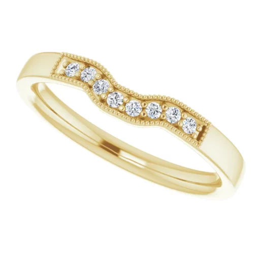 Vintage Diamond Contour Wedding Ring #GTJ1033-emerald-dwb-y - Image 6