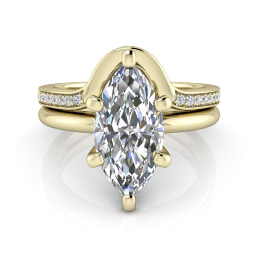 Custom Contour Diamond Wedding Ring #GTJ2000-marquise-cdwb-y