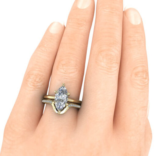 Custom Contour Diamond Wedding Ring #GTJ2000-marquise-cdwb-y - Image 3