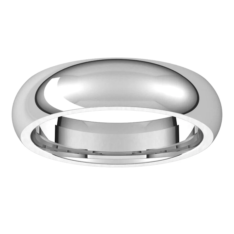 14K White 5 mm Half Round Comfort Fit Band Size 9 | Gerry The Jeweler 14K White 5 mm Half Round Comfort Fit Band Size 9 - Image 3
