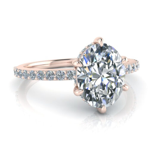 14k Rose Gold Oval Cut Moissanite Engagement Ring #GTJ3959-oval-fo-14r - Image 4