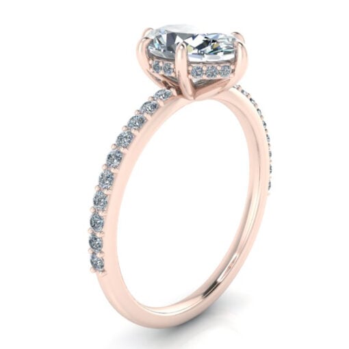 14k Rose Gold Oval Cut Moissanite Engagement Ring #GTJ3959-oval-fo-14r - Image 2
