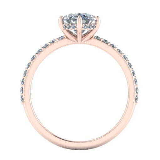 14k Rose Gold Oval Cut Moissanite Engagement Ring #GTJ3959-oval-fo-14r - Image 3