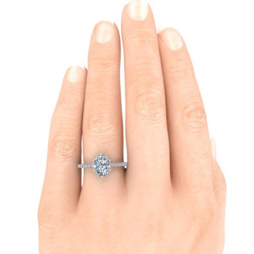 14k Rose Gold Oval Cut Moissanite Engagement Ring #GTJ3959-oval-fo-14r - Image 5
