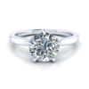 5 Prong Tulip Style Engagement Ring - Style GTJ3961-round-w-6.5mm-1 5 prong tulip style round cut engagement ring in white gold and platinum.