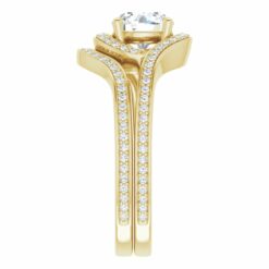 GTJ1130 round 6.5mm bridal set yellow gold 9 | Gerry The Jeweler