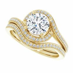 GTJ1130 round 6.5mm bridal set yellow gold 10 | Gerry The Jeweler
