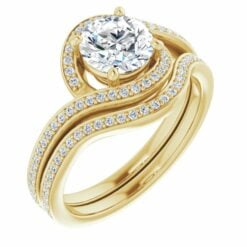 GTJ1130 round 6.5mm bridal set yellow gold 6 1 | Gerry The Jeweler