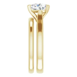 GTJ937 heart solitaire 7mm wedding set yellow gold 3 | Gerry The Jeweler