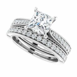 GTJ1049 princess 6x6mm white gold platinum 10 | Gerry The Jeweler