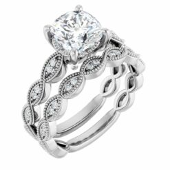 GTJ2012 cushion 7x7mm white gold platinum 6 | Gerry The Jeweler