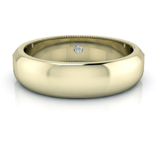 Custom Man's Yellow Gold Wedding Band with Black Diamonds - Style #GTJ-MB-1014-14ky - Image 4