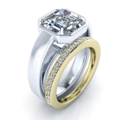 GTJ1056 asscher 8.5mm dwb set Size 5.25 14kw 3 | Gerry The Jeweler