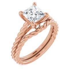 GTJ1134 square 6x6mm set rose gold 6 | Gerry The Jeweler