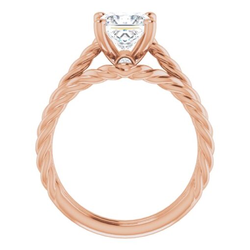 Bridal Set - Princess Cut Solitaire Ring Set #GTJ1134-princess-set-fo-14kr - Image 2