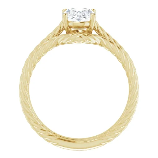 Bridal Set - Oval Shaped Forever One Moissanite in 14k Yellow Gold #GTJ1263-oval-fo-set-y - Image 3