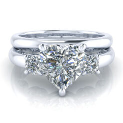 GTJ1161 heart 7.0mm bridal set w 1 | Gerry The Jeweler