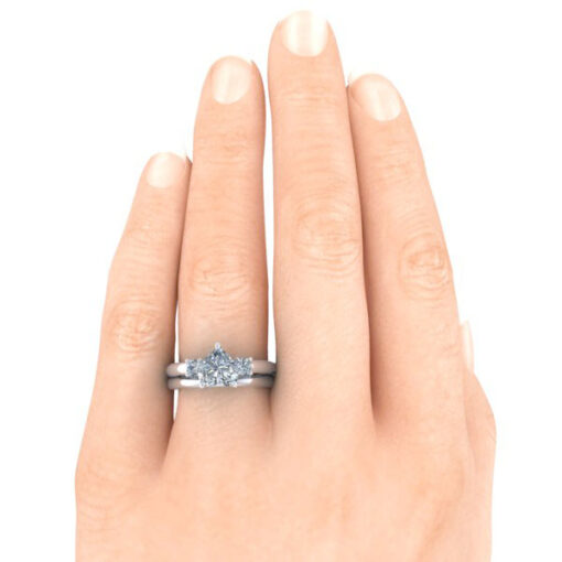 Matching 14k White Gold Wedding Band #GTJ1161-heart-pwb-14kw - Image 6