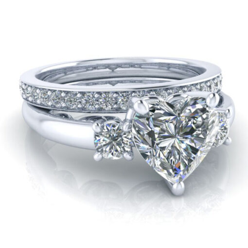 Matching 14k White Diamond Wedding Band #GTJ1161-heart-dwb-14kw - Image 4